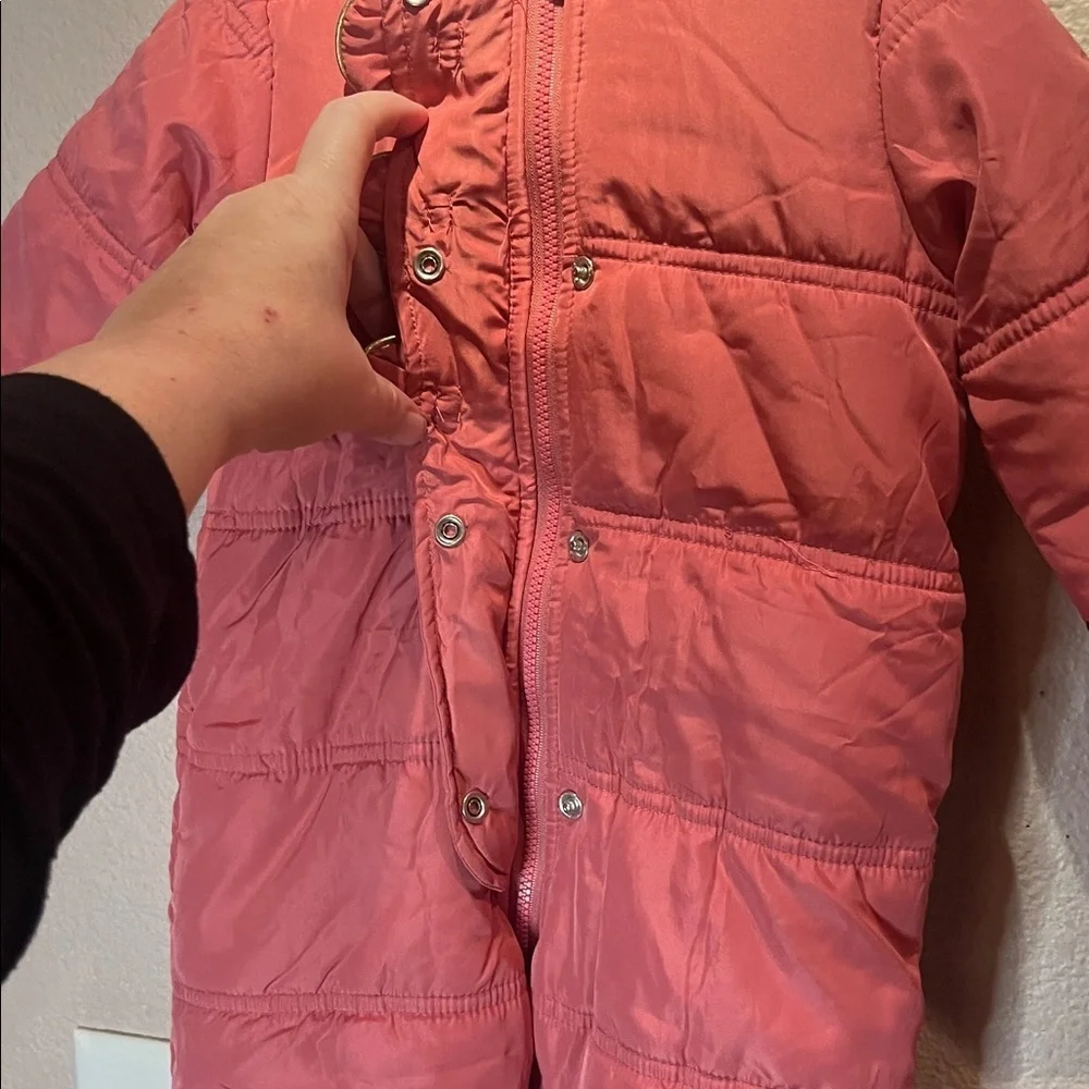 First Impressions Baby Girl’s Pink Faux Fur Footed Snowsuit Bunting 3-6 Months